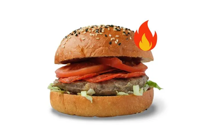 Бургер с мраморной говядиной и пепперони